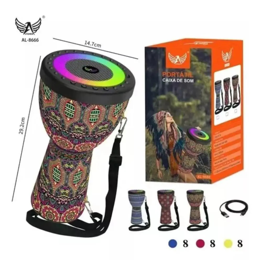 Caxia De Som Tambor Power Portátil 10W Al-8666 Altomex | Shopee Brasil