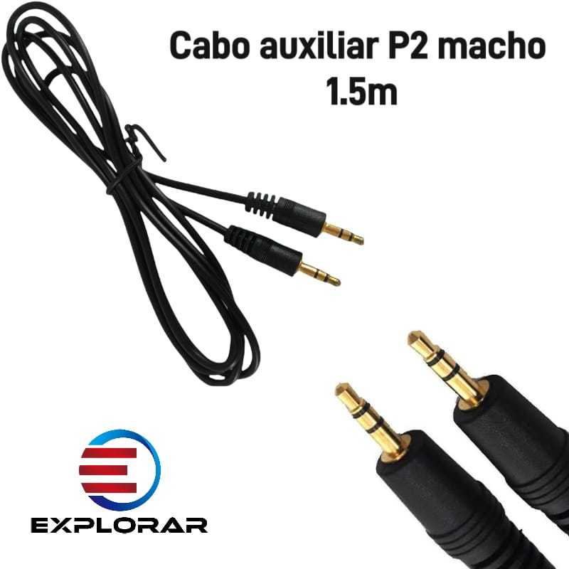 Cabo Auxiliar Audio P2 Macho P2 Macho 1.5M Estéreo Auxiliar Tv | Shopee ...