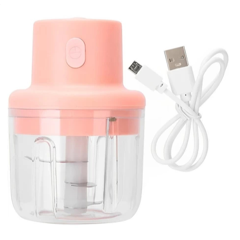 Mini Processador Triturador Sem Fio Elétrico Doméstico 200ml Recarregavel Carne Vegetais Frutas Legumes Alho Gengibre