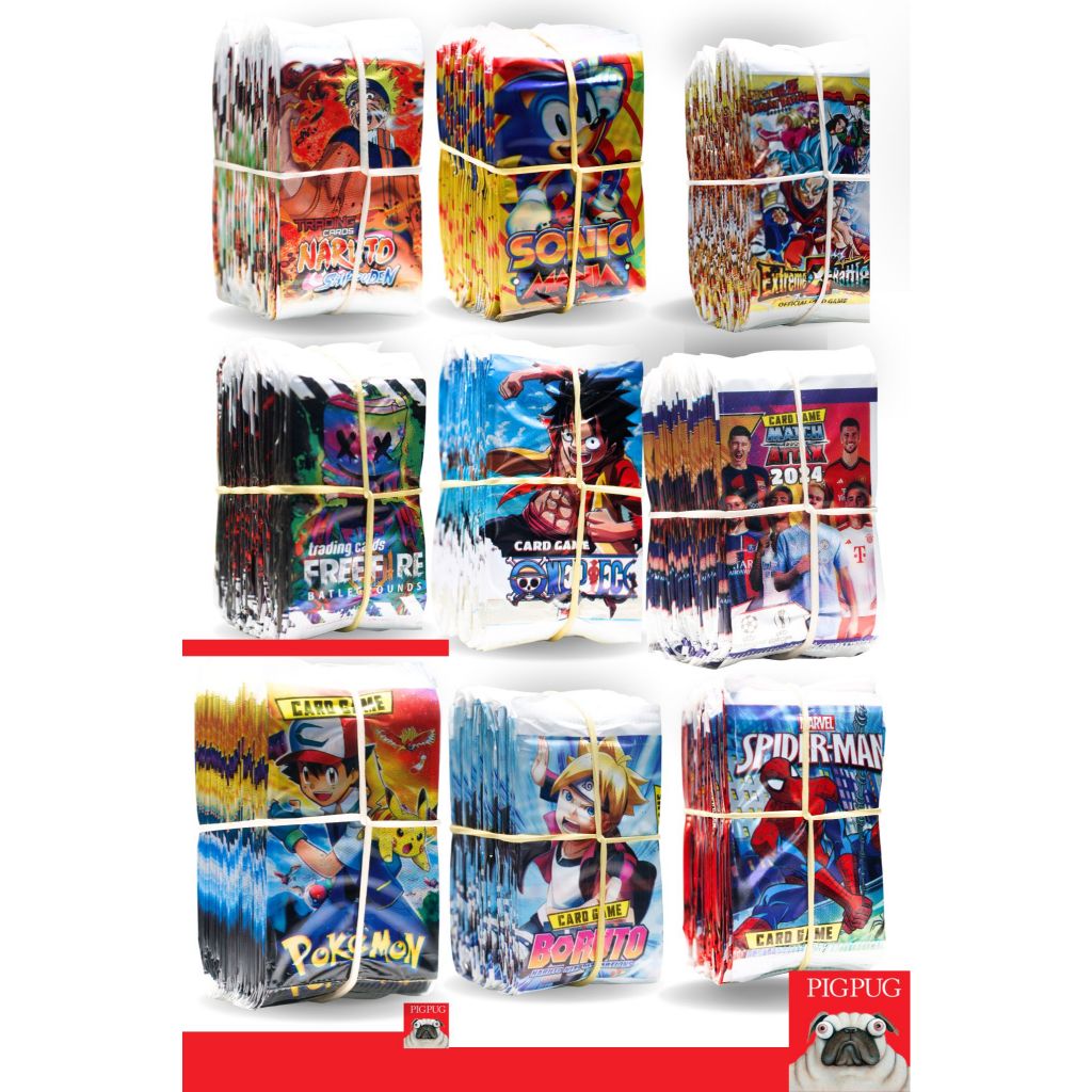 300 Cards Personagens Variados = 75 pacotinhos fechados. Promoção
