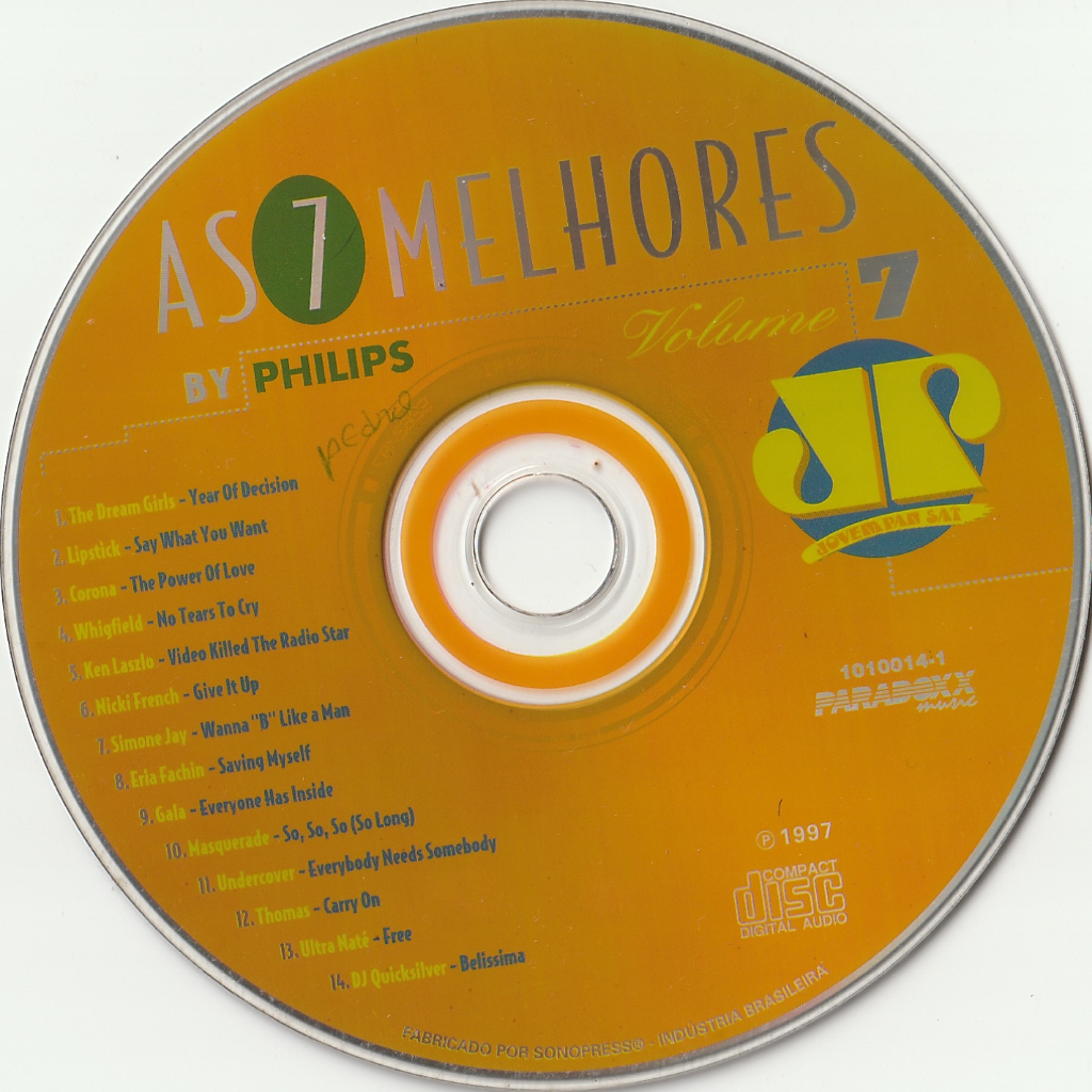 Cd As 7 Melhores Da Jovem Pan Vol. 07 - Paradoxx Music (1997