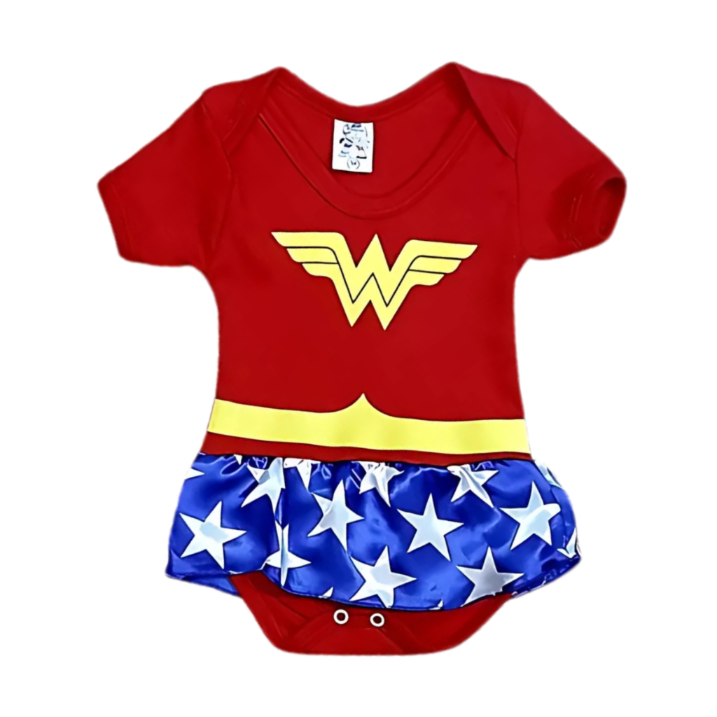 Body Temático Mulher Maravilha Personagem Heroína Bebê Infantil ...