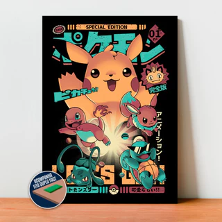 Quadro Placa Decorativa Pokemon Especial Edition em MDF com 28x20 cm | Decoração Quarto e Sala
