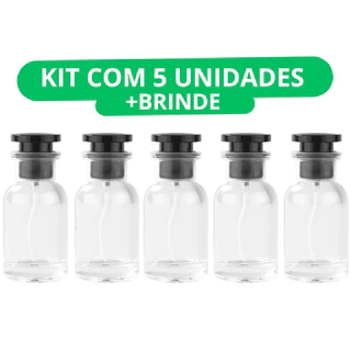 Kit C/ 5 Unidades Frasco Para Perfume de Vidro 30ml em Spray