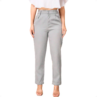 Calça Social Feminina Cintura Alta Alfaiataria Reta Plus Size Trabalho em Oferta na Shopee