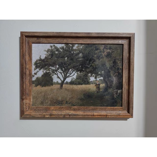 Quadro decorativo arte / pintura clássica - Brittany Landscape - Hugh Bolton Jones - Madeira com Vidro