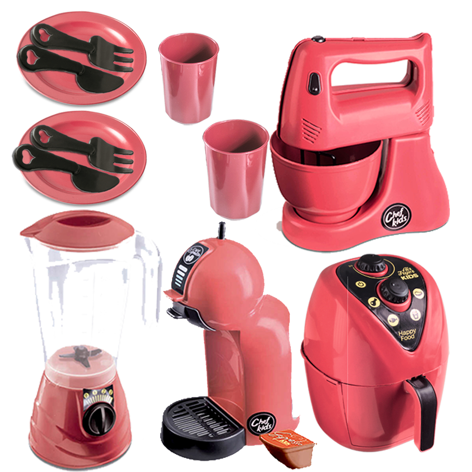 Kit Faz De Conta12 Brinquedos Cozinha Infantil Completa Eletrodomésticos