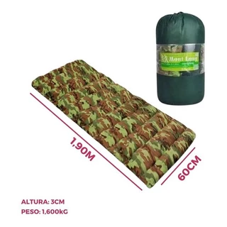 Colchonete Solteiro Camuflado Verde 190x60