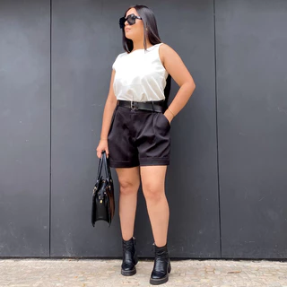 Regata Feminina Social Com Forro Tecido Alfaiataria Moda Elegante