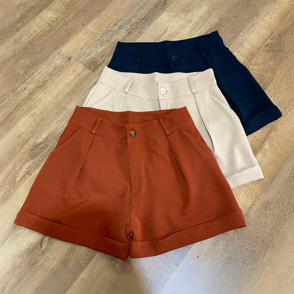 Short Alfaitaria Feminino Cintura Alta Tendencia Moda Blogueira