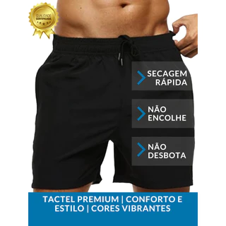 Shorts de Academia, Passeio e Treino Masculino Tactel com Elastano