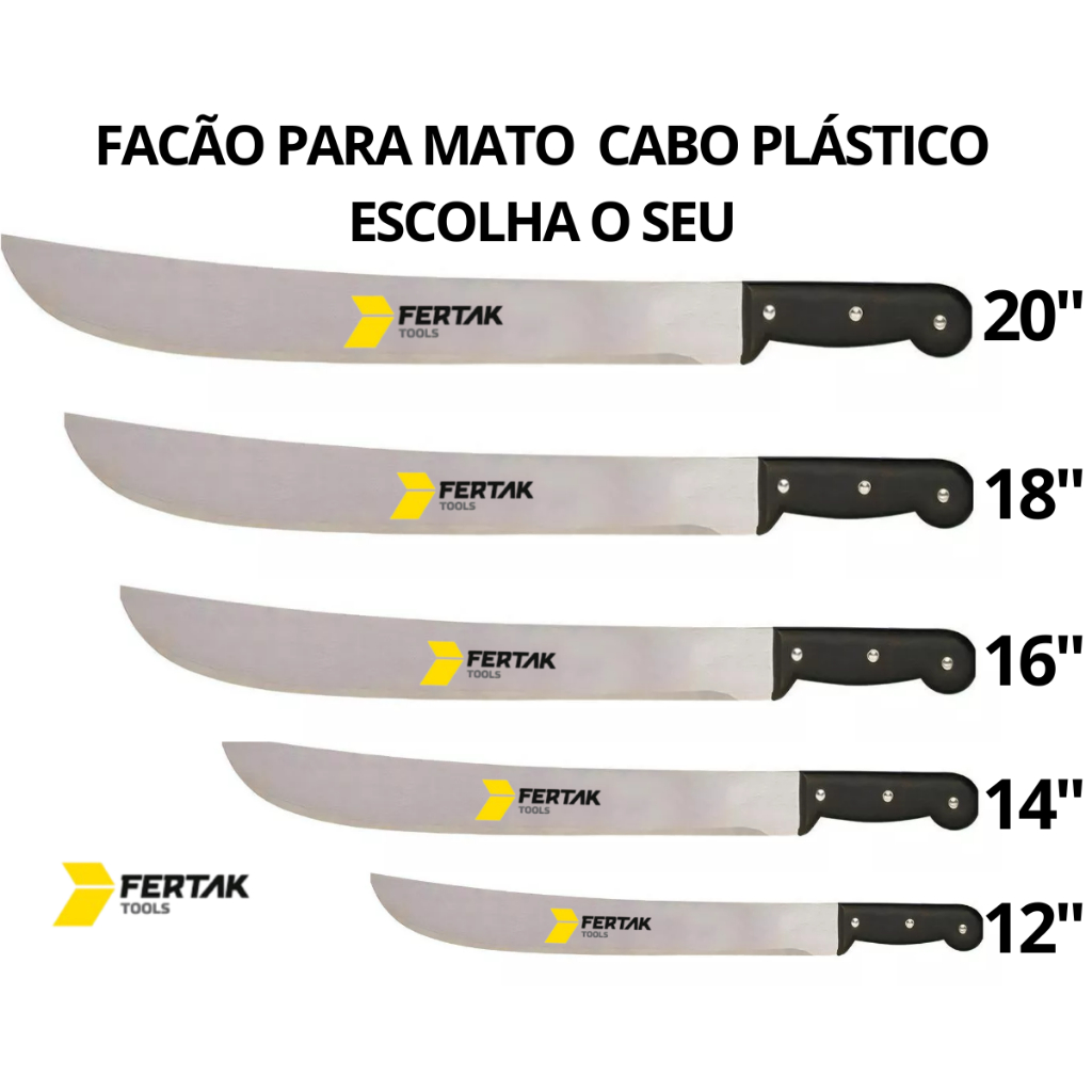 Facão De Aço Cabo Plástico Para Cortar Mato 12