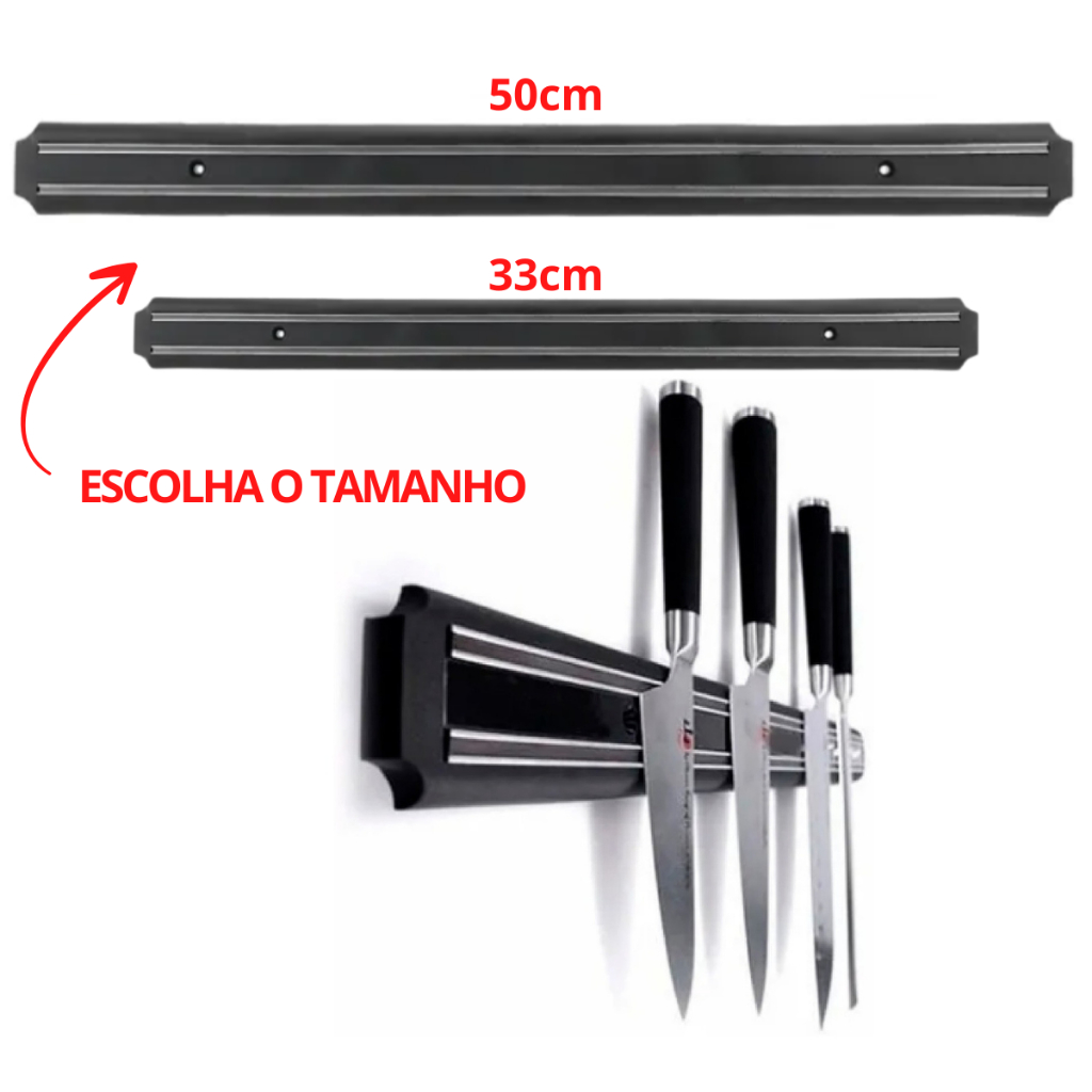 Barra Magnética Imã Suporte Para Facas e Ferramentas Parede Cozinha ...