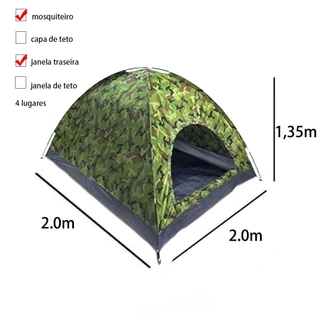 Barraca camping adulto 4 lugares pessoas promoção barraca de acampamento camuflada tenda menor preço em Oferta na Shopee