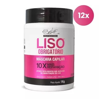 Kit 12 Máscara Capilar Liso Obrigatório 1kg Belkit em Oferta na Shopee