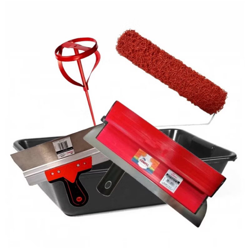 Kit Massa Corrida Rolada 5 Pçsc Berox 40cm/ Espátula 25cm/ Misturador ...