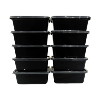Jogo 10 Marmita 1 Litro Transparente Potes Fitness Organizador Microondas Freezer BPA Free