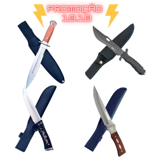 Faca De Caça Pesca Churrasco Cozinha Coleção Artesanal Luxo Fulltang Aço Inox