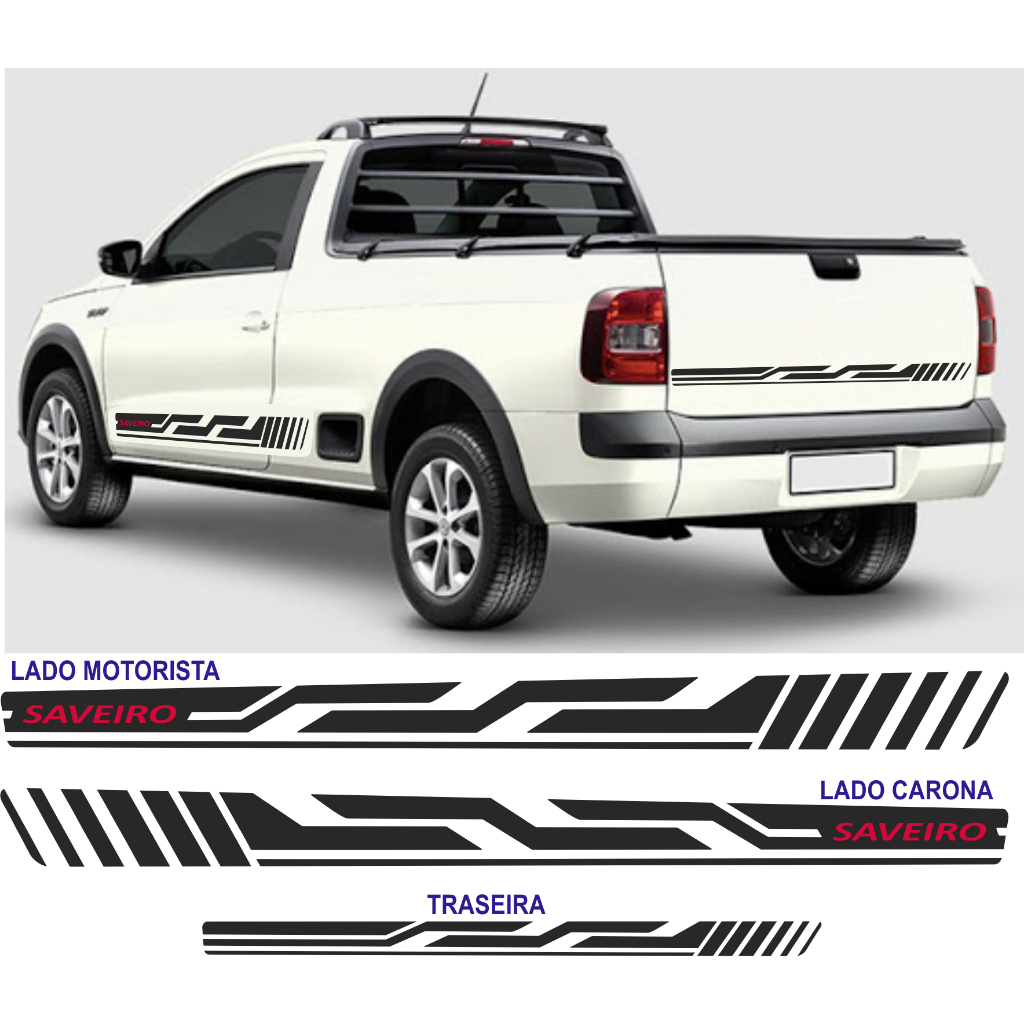 kit adesivos saveiro g5 g6 g7 lateral e traseira track robust trend ...