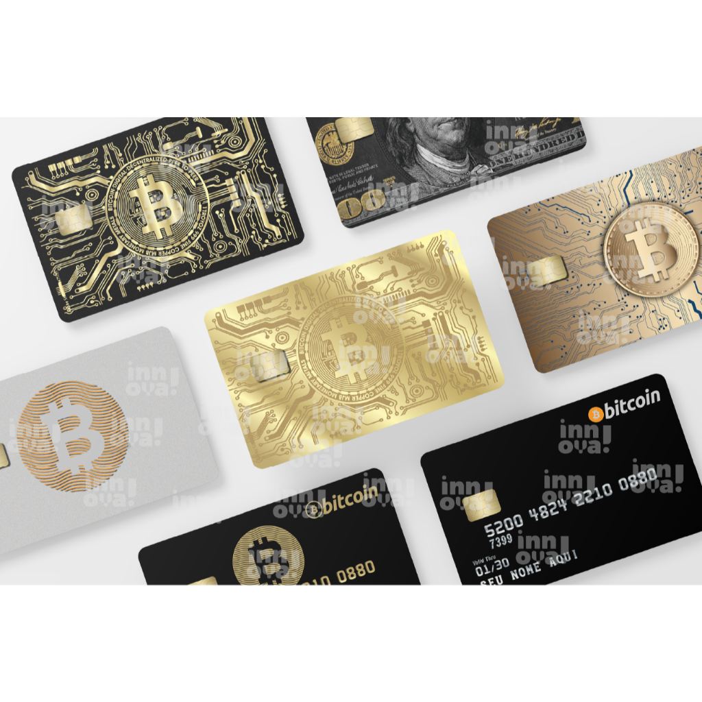 Adesivo de Metal para Cartão de Crédito Bitcoin