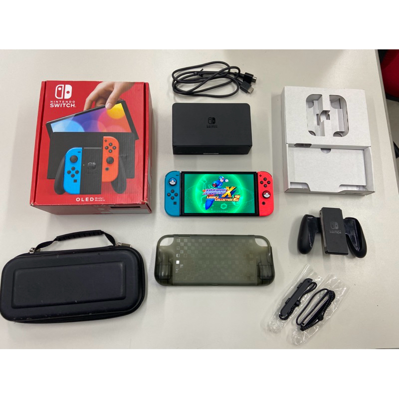 Nintendo Switch OLED Na Caixa com Jogo e Acessórios