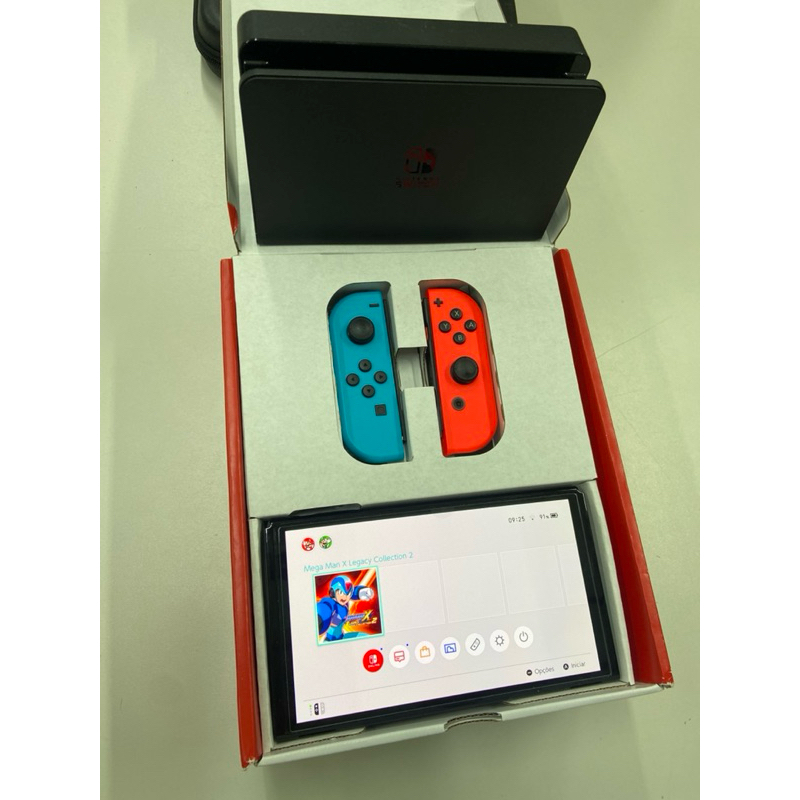 Nintendo Switch OLED Na Caixa com Jogo e Acessórios | Shopee Brasil