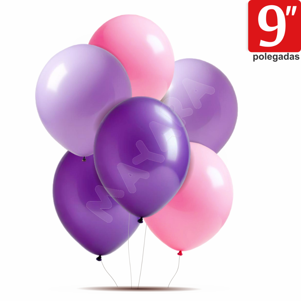75 Bexigas Balões Redondo 9 Polegadas Sortidas Roxo Rosa e Lilás ...