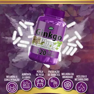 Ginkgo Biloba c/ Cast.-da-india 120capsulas 500mg