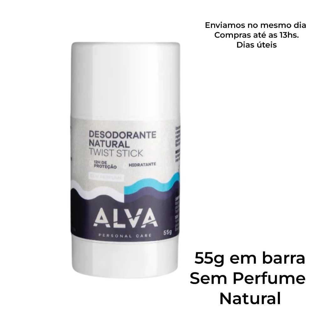 Desodorante em Barra Sem Perfume Vegano 55g Alva (1Unidade)