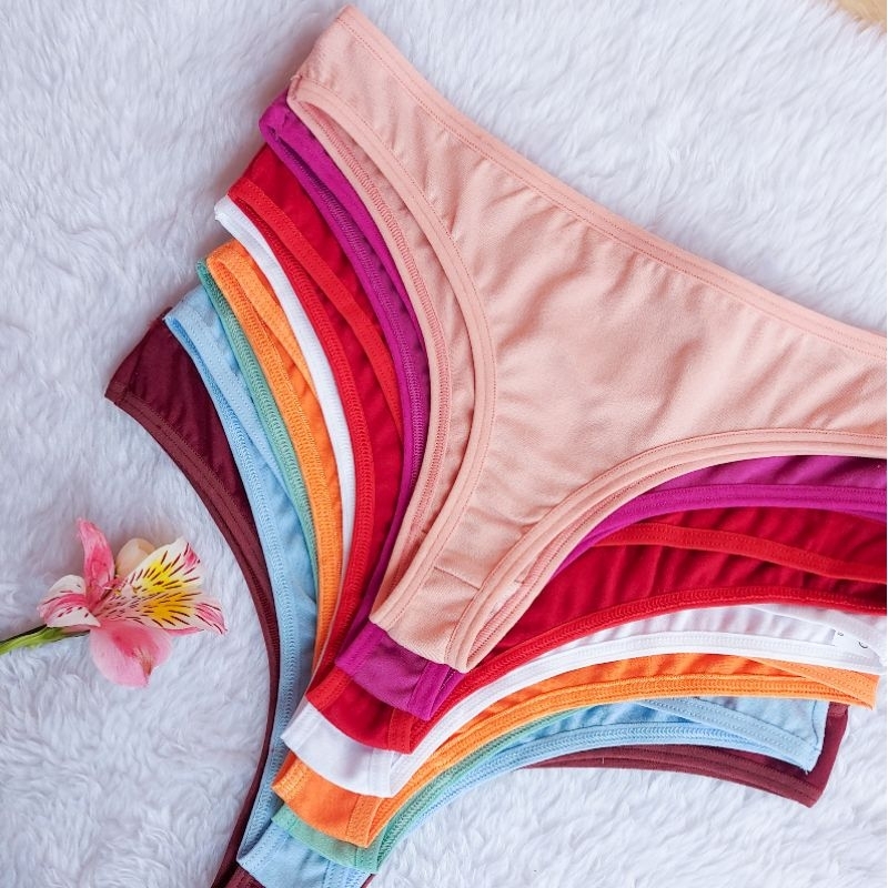 Kit com 10 Calcinhas lingerie Fio dental suede.