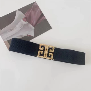 Ins feminino gola de couro elástico versátil simples suspender saia estilo coreano amplo cinto decorativo feminino tamanho grande