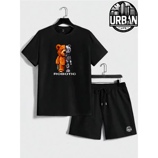 Kit Camiseta e Short Tectel Conjunto Urso Robotic Urbans Life Masculino Promoção Lançamento!