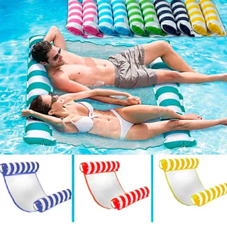 Kit 2 Bóia Rede Flutuante Piscina Cama Inflável Colchão Reclinável