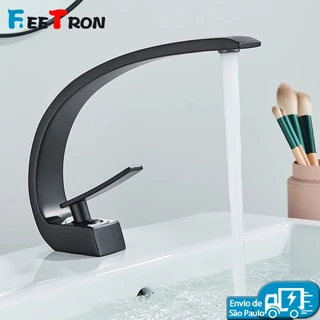 Torneira De Mesa Misturador Monocomando Banheiro Black Matte Design Ondas do Mar em Oferta na Shopee