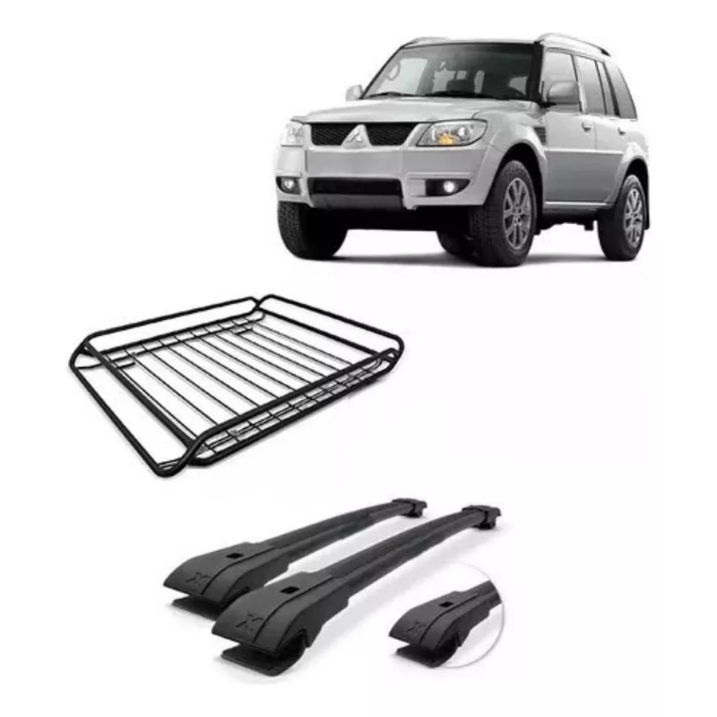 Rack de Teto Travessa Mitsubishi Pajero TR4 2010 A 2015 + Bagageiro ...