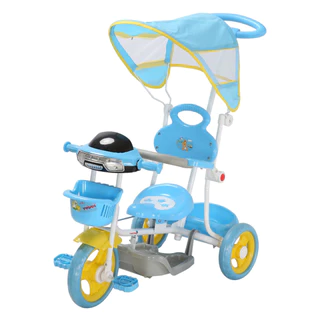 Triciclo Infantil Passeio Empurrador 2 em 1 Importway Motoca Capota Toldo
