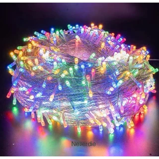 Cordão de Luz Natal Pisca Pisca 100 Led 9m 8 Funções Fio Transparente
