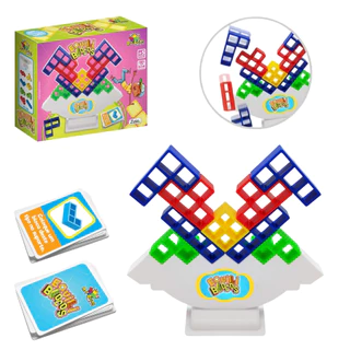 Jogo De Tetris Colorido Torre Equilíbrio Montagem De Blocos De Brinquedos Educativos Para Crianças
