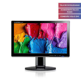 Monitor LCD 19" Widescreen VGA e DVI com Inclinação Bivolt