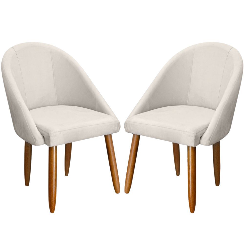 Kit 2 Cadeiras Lua Luxo Veludo Decorativa Sala de Estar, Salão, Quarto, Estética Várias Cores - Pratikza