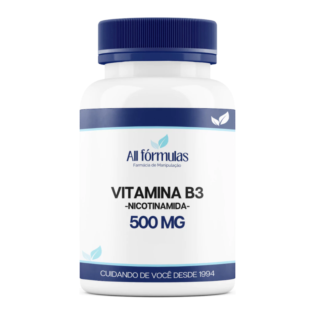 Vitamina B3 Nicotinamida 500mg - 60, 120, 180 Cápsulas