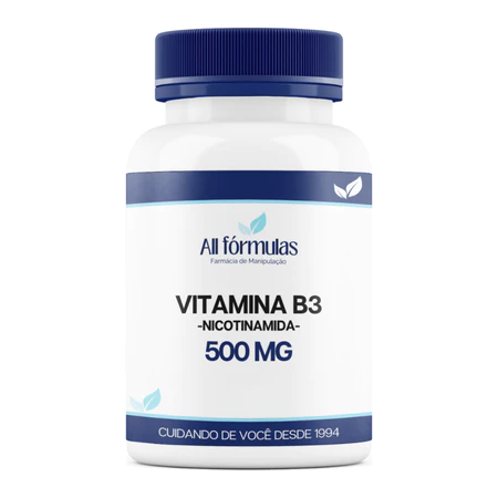 Vitamina B3 Nicotinamida 500mg 60 120 180 Cápsulas