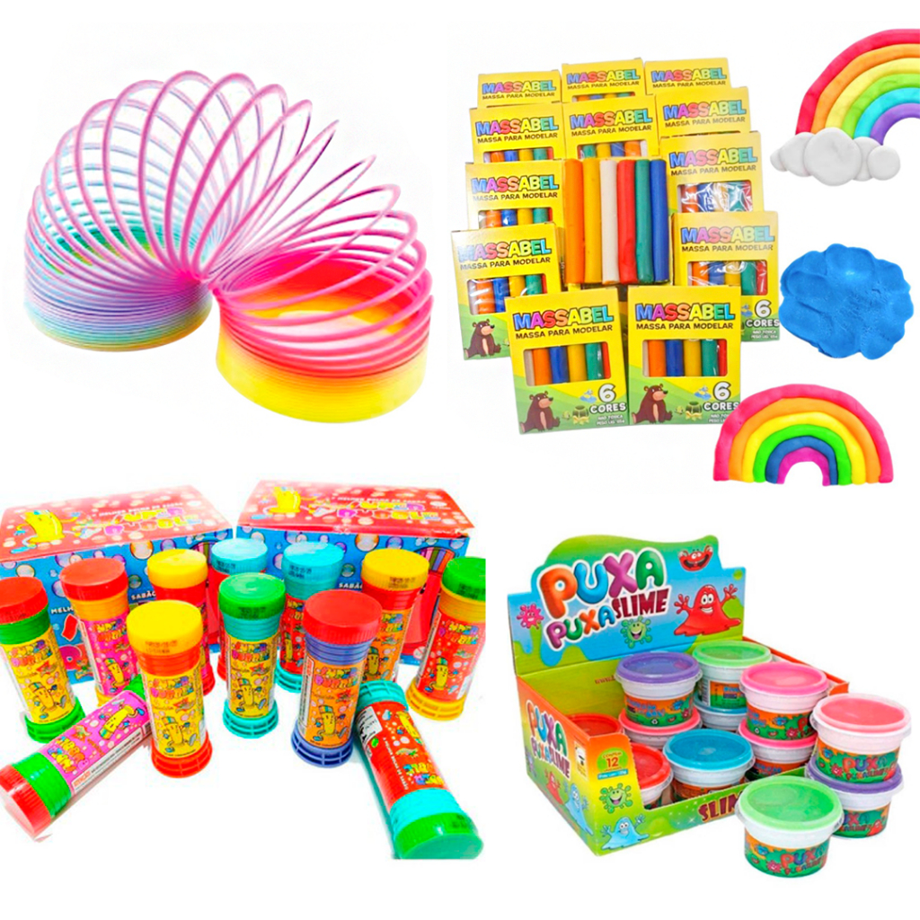 Kit 60 Brinquedos Infantil Divertido Atacado Lembrancinha Sacolinha ...