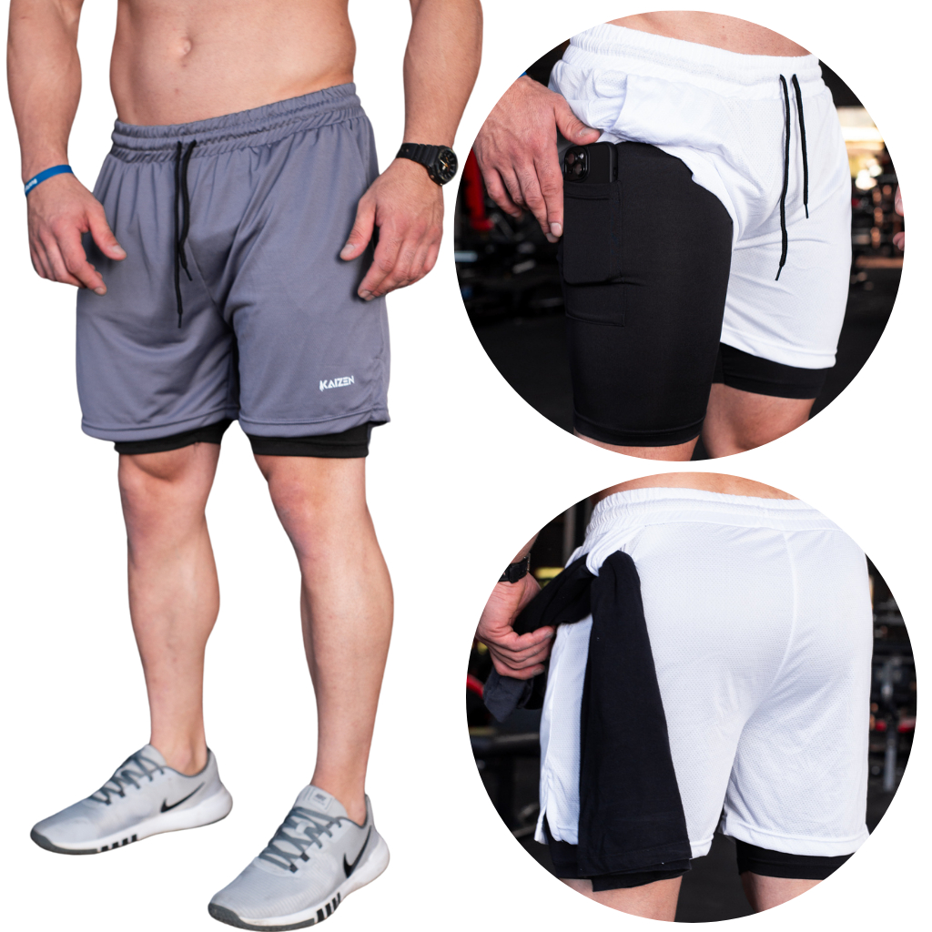 Shorts Masculino De Compressão Com Bolso Secreto para Celular