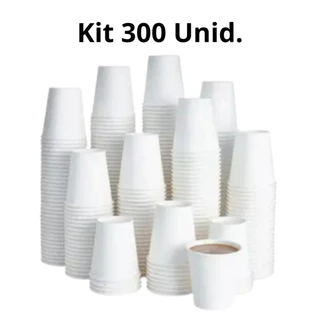 Kit c/300Un. Copo Descartável de Papel Para Café ou Chá Biodegradável - 180ml