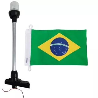 Kit Mastro Alcançado Preto Com Alumínio E Bandeira Do Brasil Barcos Lanchas Iates Veleiros Embarcações em Oferta na Shopee