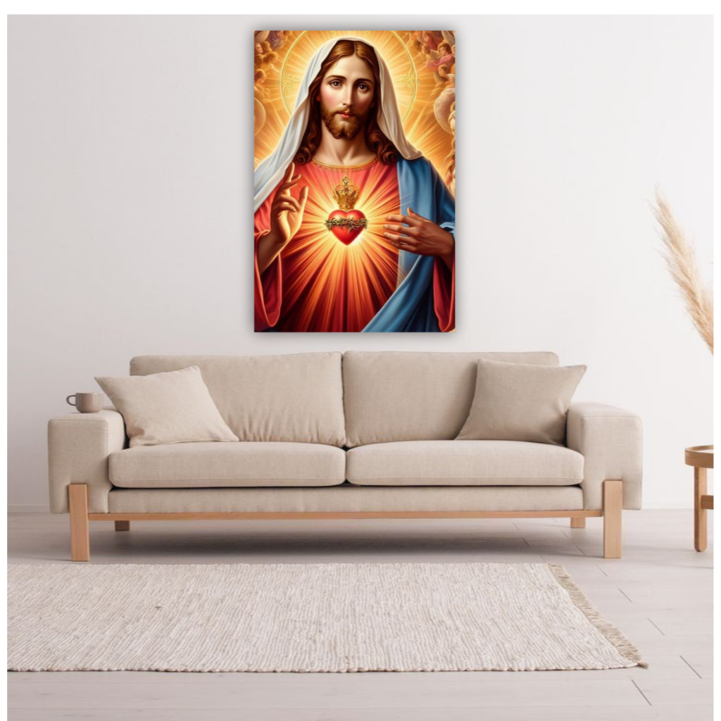 Quadro decorativo religioso Sagrado Coração de Jesus Cristo religião ...