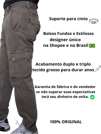 Calça cargo masculino original zavelt 
