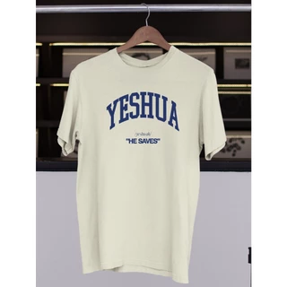 Camiseta Yeshua Escrito Jesus Evangélica Religiosa 100% Algodão Swag Estilosa Discreta