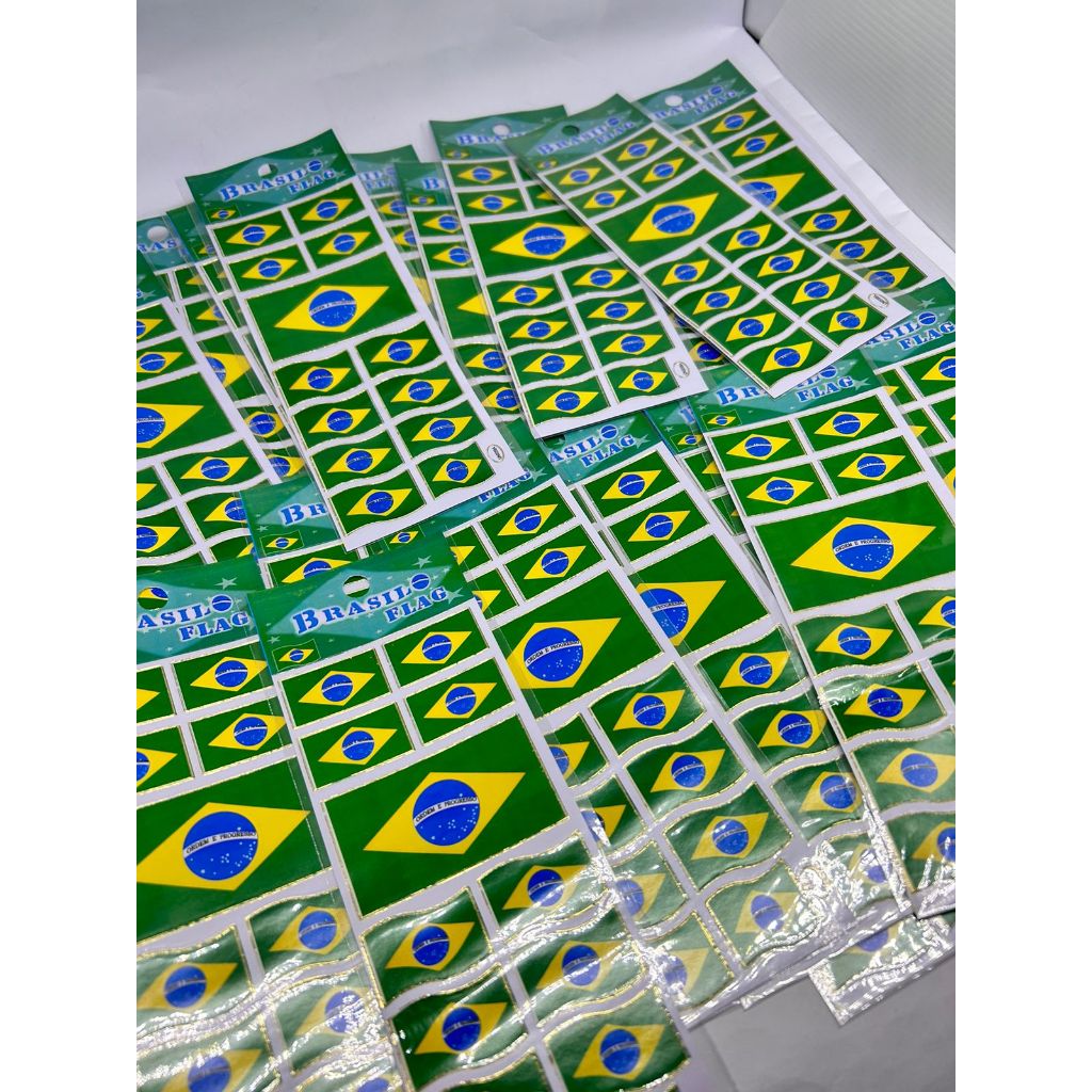 Kit com 100 cartelas/Sticker Brasil | Shopee Brasil